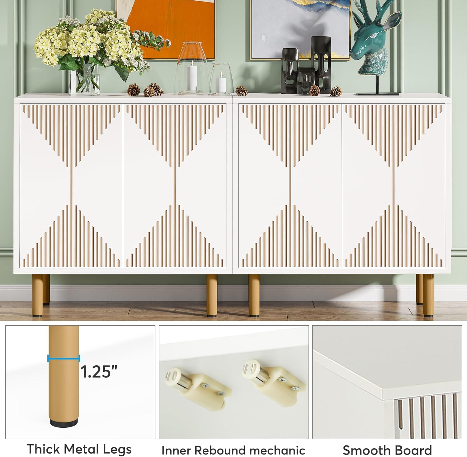 Wood Sideboard Buffet Storage Cabinet with Doors